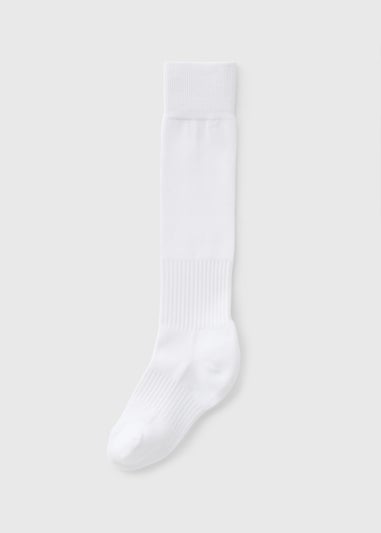 Boys White Football Sock (Younger 6-Older 6.5)