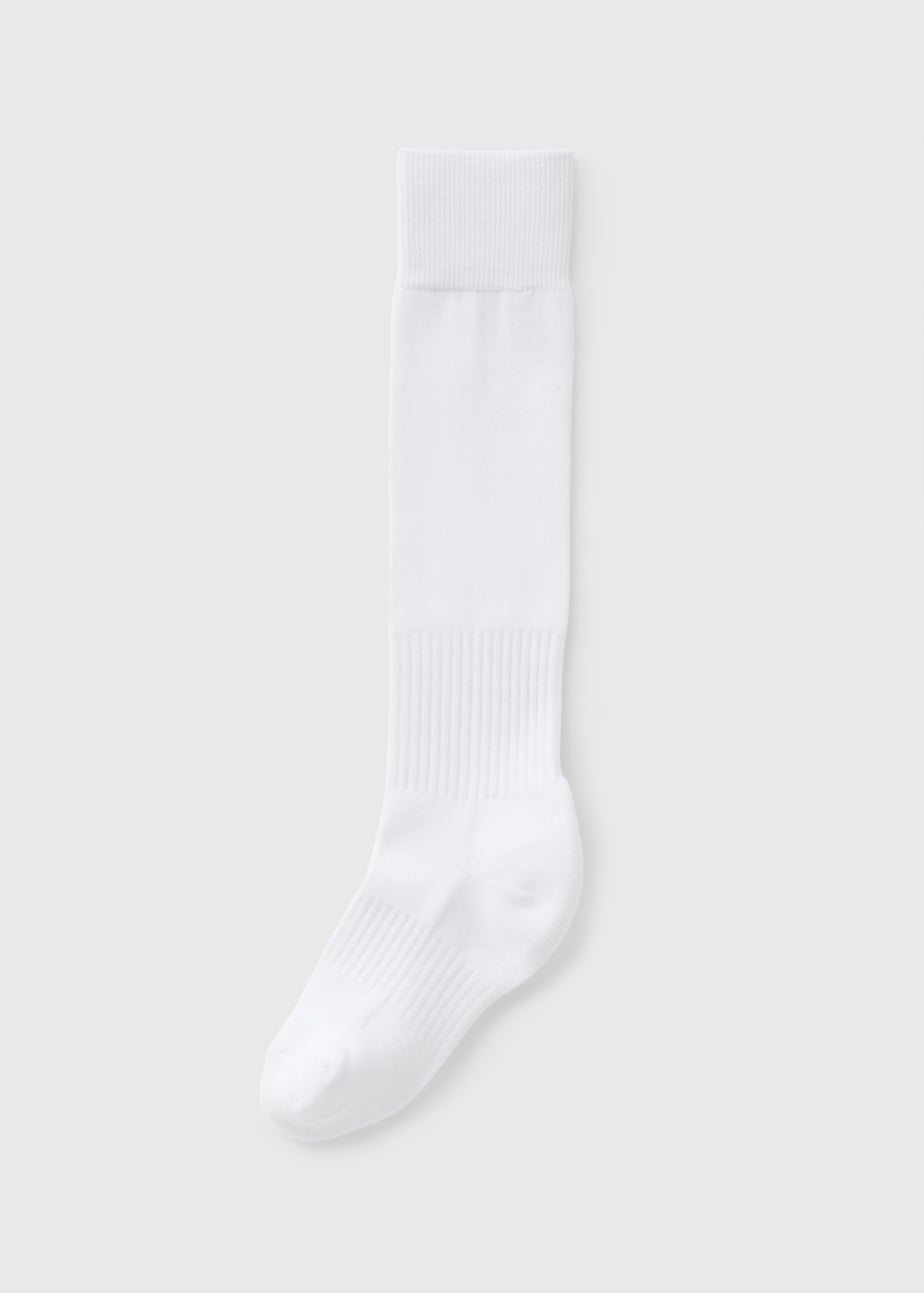Boys White Football Sock (Younger 6-Older 6.5)
