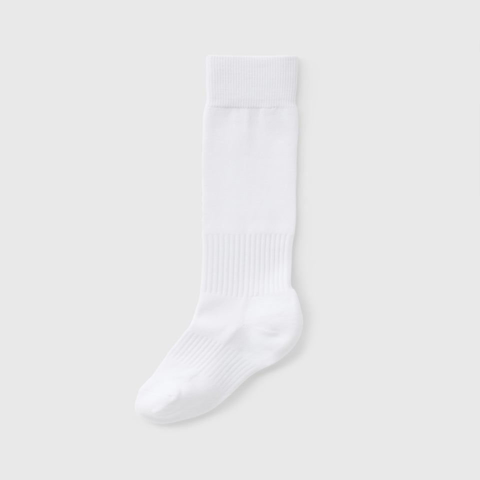Boys White Football Sock (Younger 6-Older 6.5)