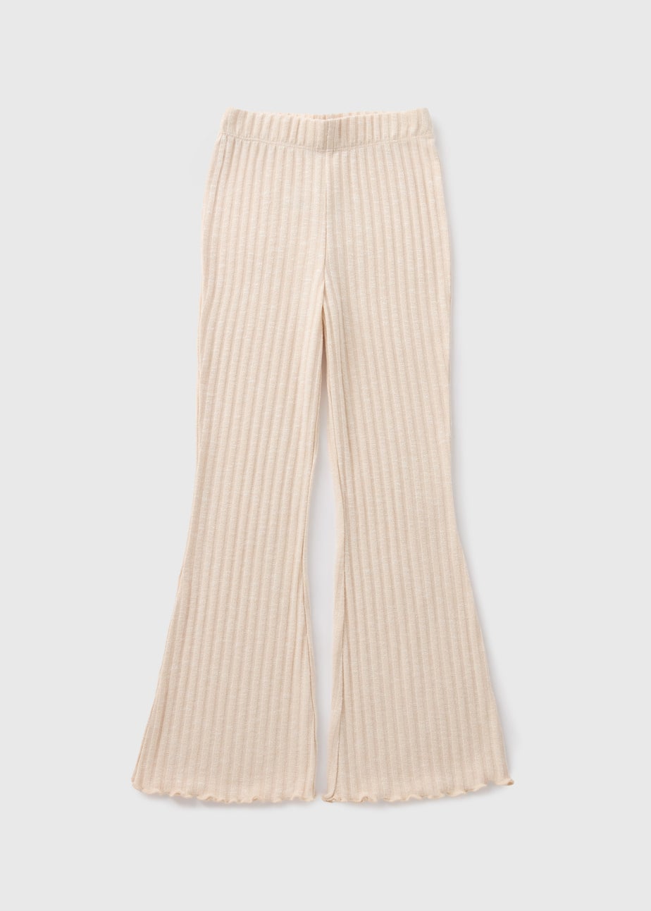 Beige Knit Flare Leggings (7-15yrs)