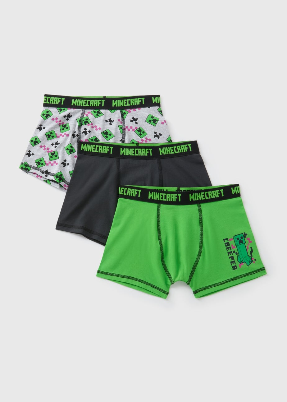 Minecraft 3 Pack Boys Multicolour Boxers (4-13yrs)