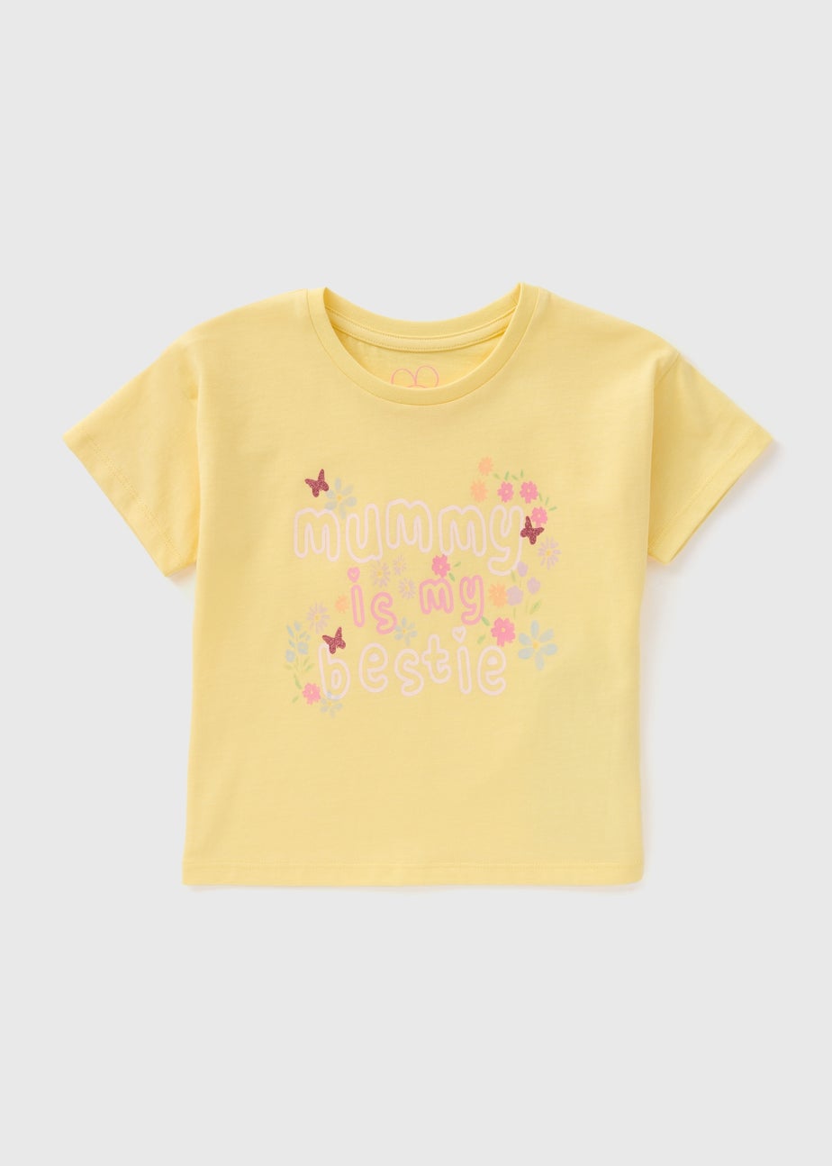 Girls Yellow Mummy Is My Bestie T-Shirt (1-7yrs)