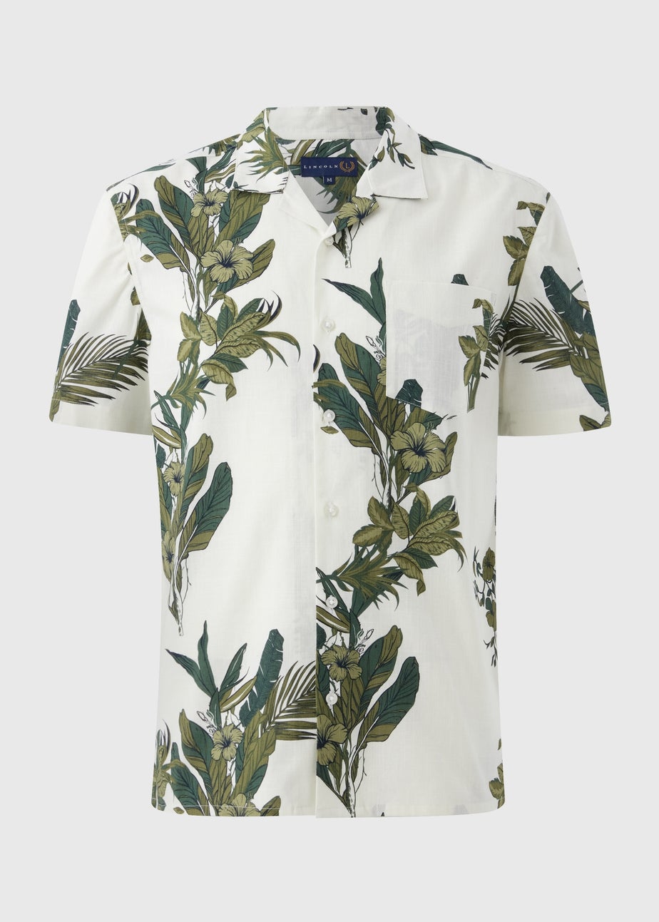 Lincoln Ecru Leaf Print Shirt