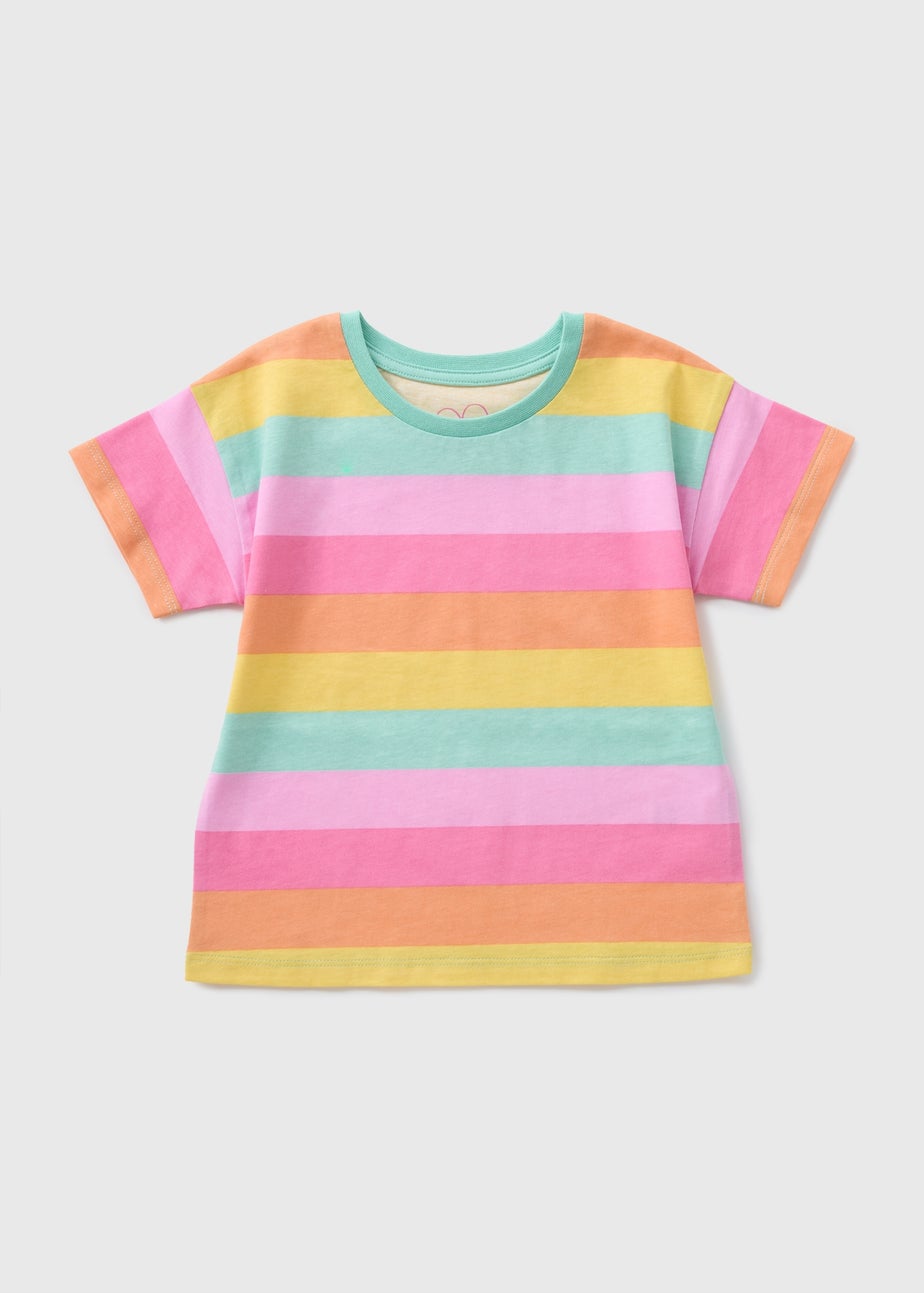 Girls Multicolour Stripe T-Shirt (1-7yrs)