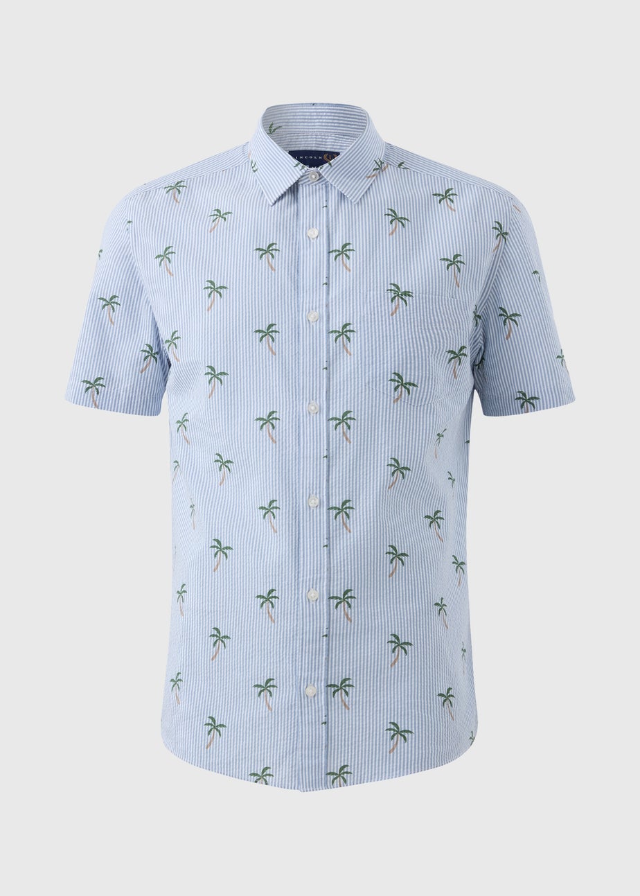 Lincoln Blue Stripe Palm Tree Shirt