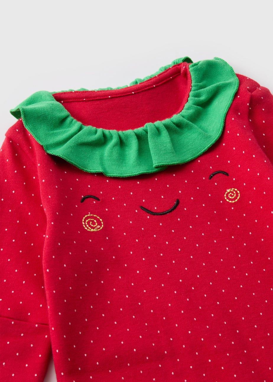Baby Red Strawberry Sleepsuit (Newborn-23mths)