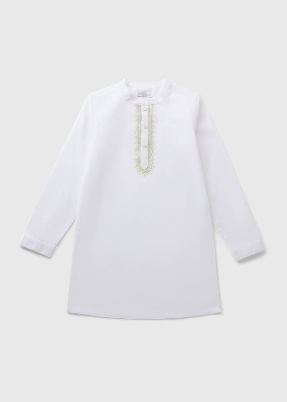 Boys White Kurta Shirt (7-15yrs)
