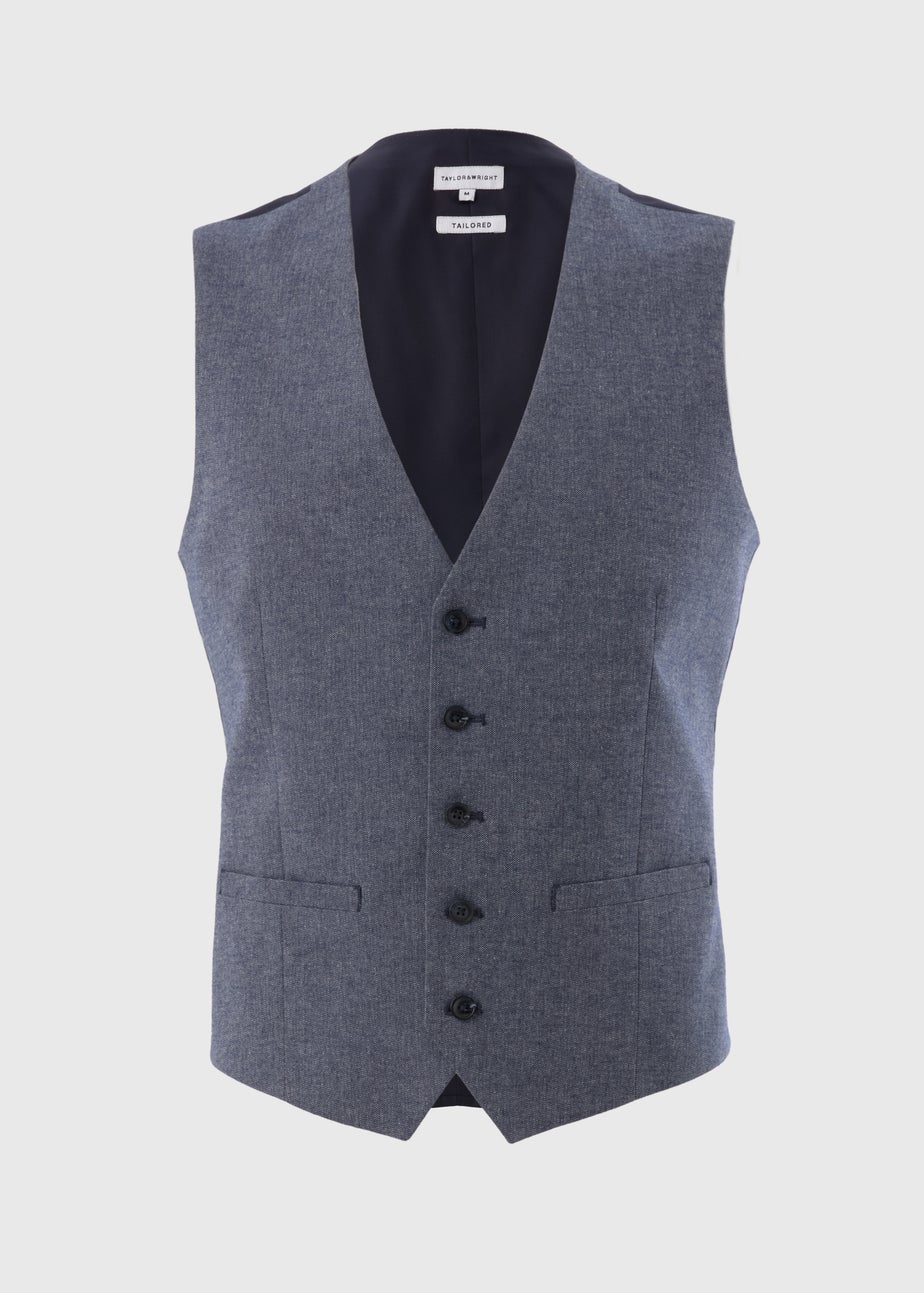 Taylor & Wright Carlo Italian Blue Denim Tailored Waistcoat