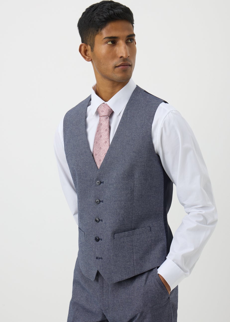 Taylor & Wright Carlo Italian Blue Denim Tailored Waistcoat