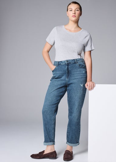 Dark Wash Riley Ripped Boyfriend Jeans