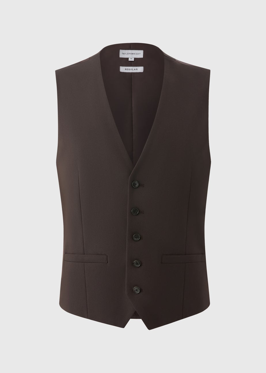 Taylor & Wright Menton Brown Twill Waistcoat