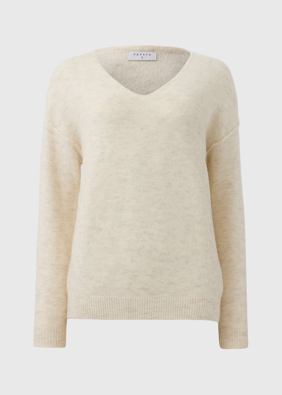 Oatmeal V-Neck Jumper