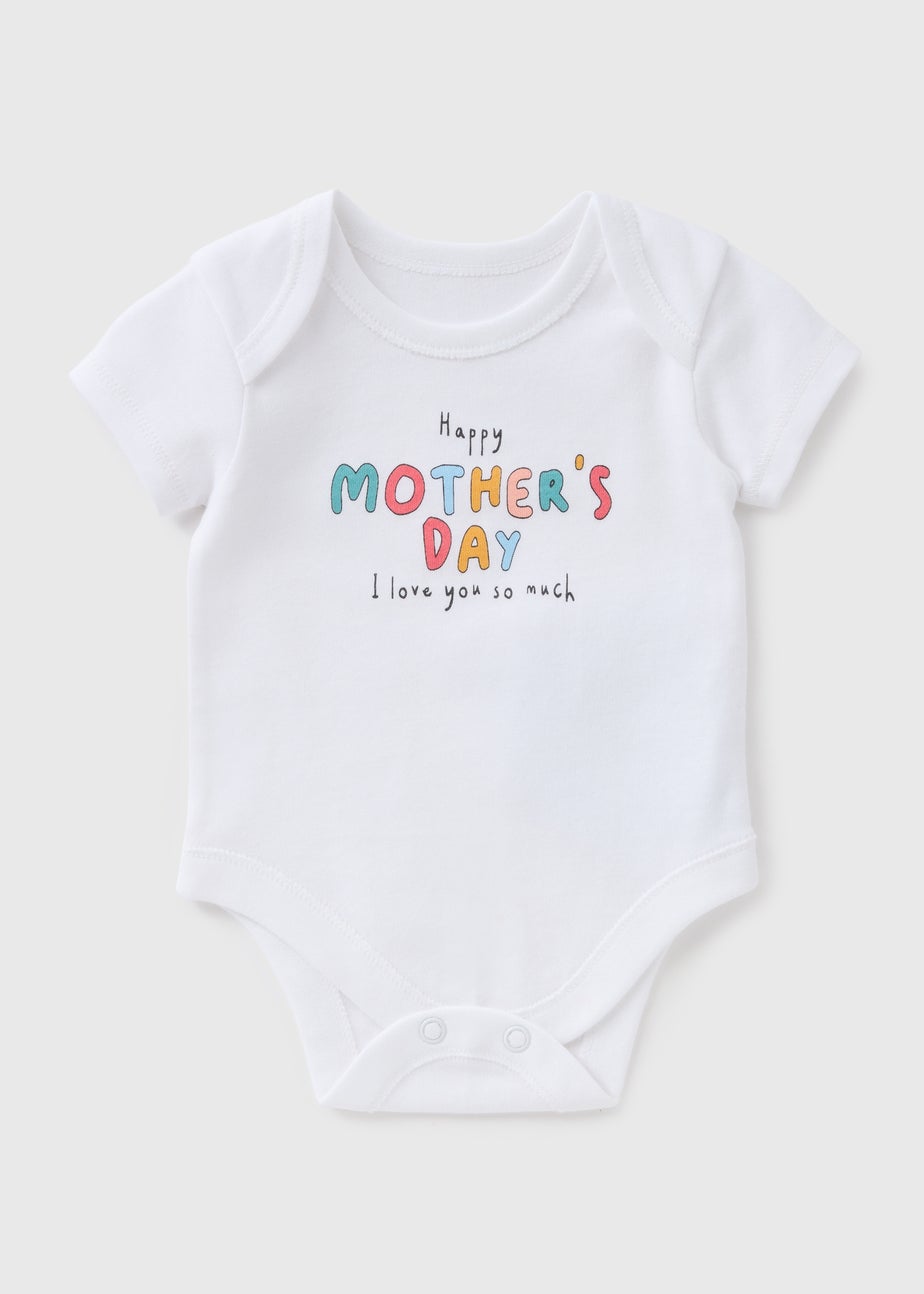 Baby White Mothers Day Bodysuit (Newborn-12mths)