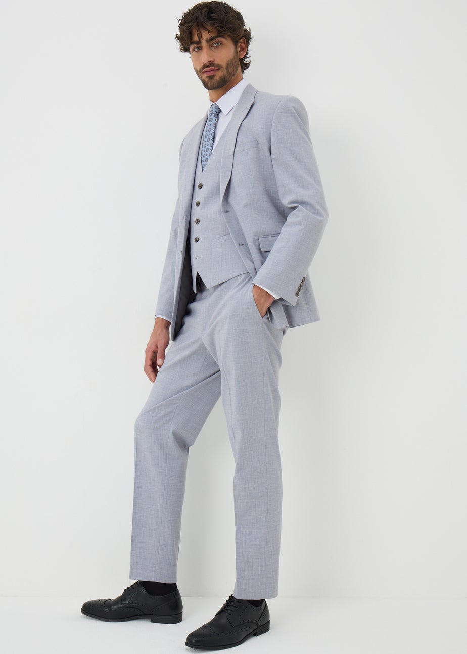 Taylor & Wright Azure Grey Melange Tailored Trousers