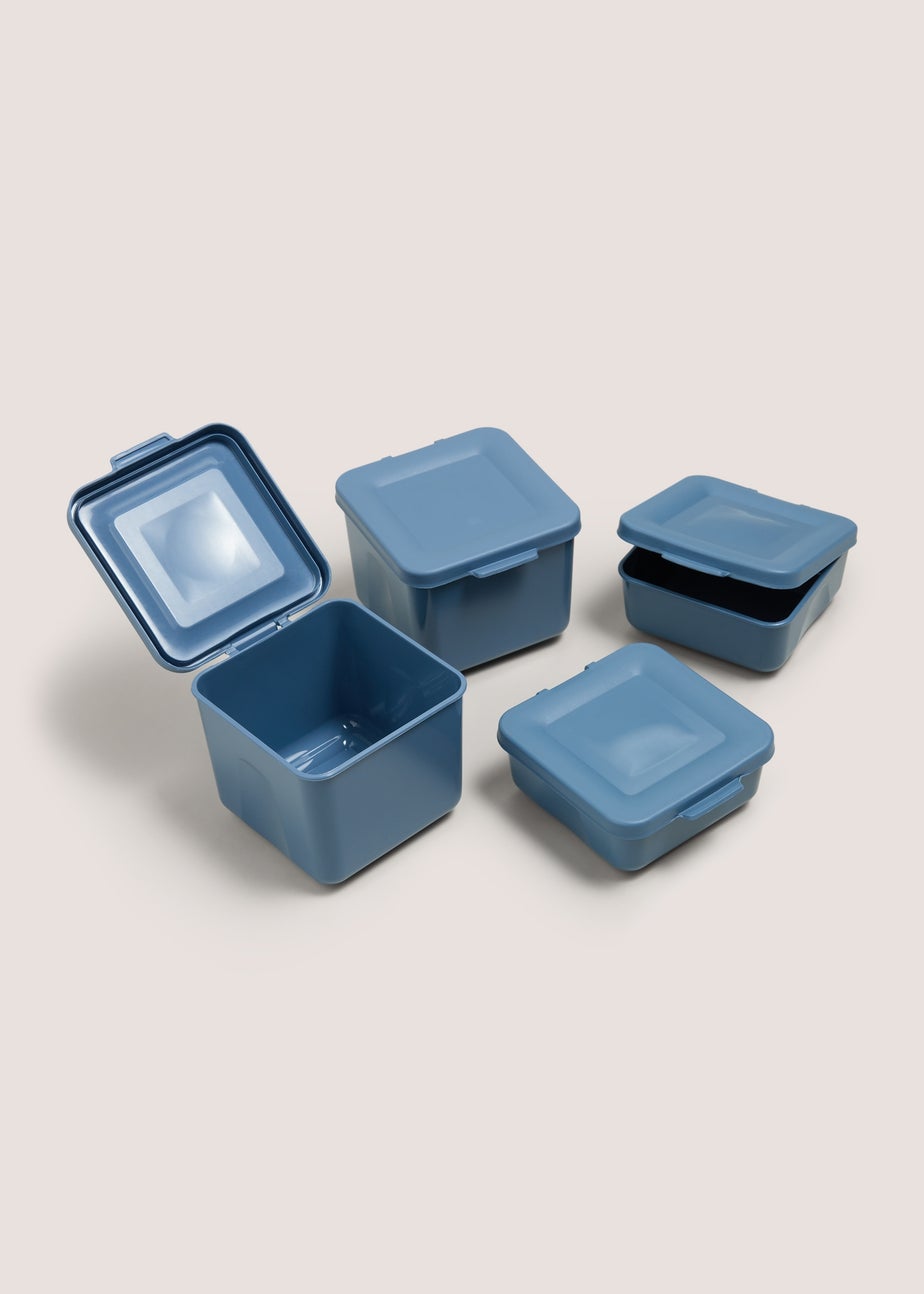 4 Pack Blue Snack Pots