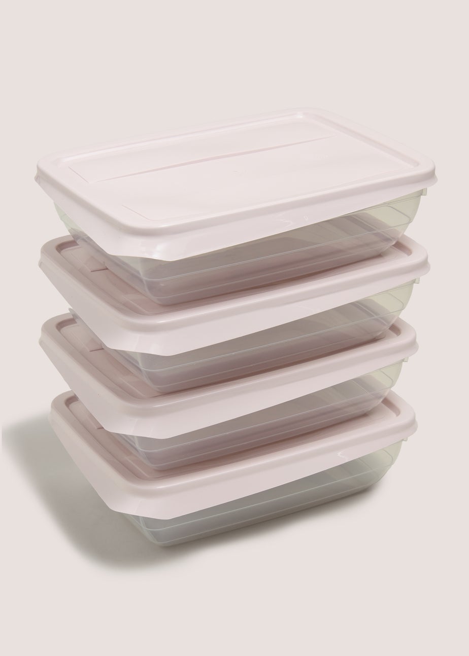 4 Pack Pink Food Containers