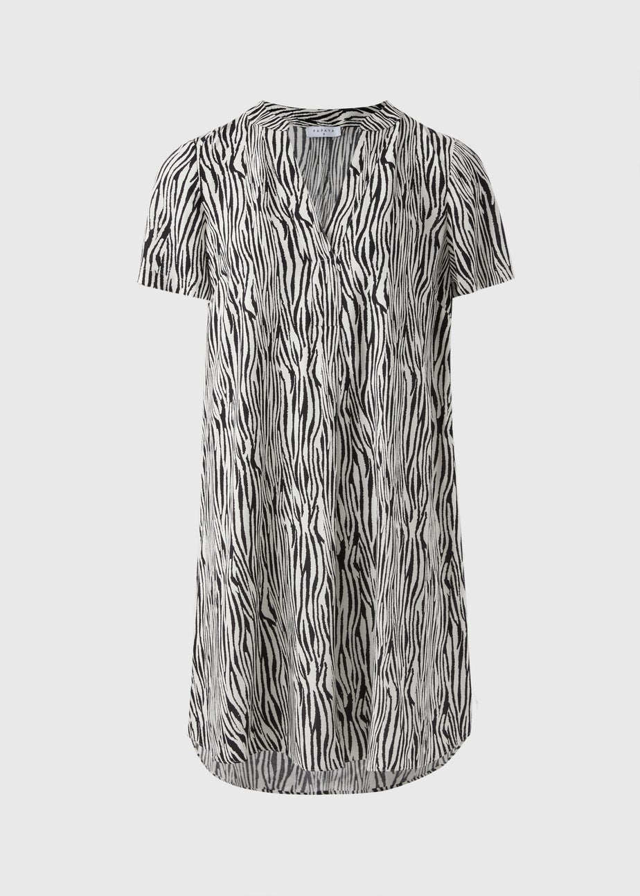 Black Zebra Print Tunic Dress