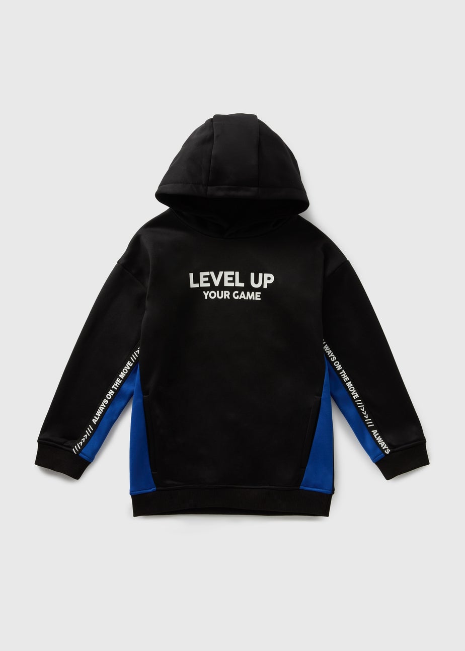 Boys Black Level Up Hoodie (7-15yrs)