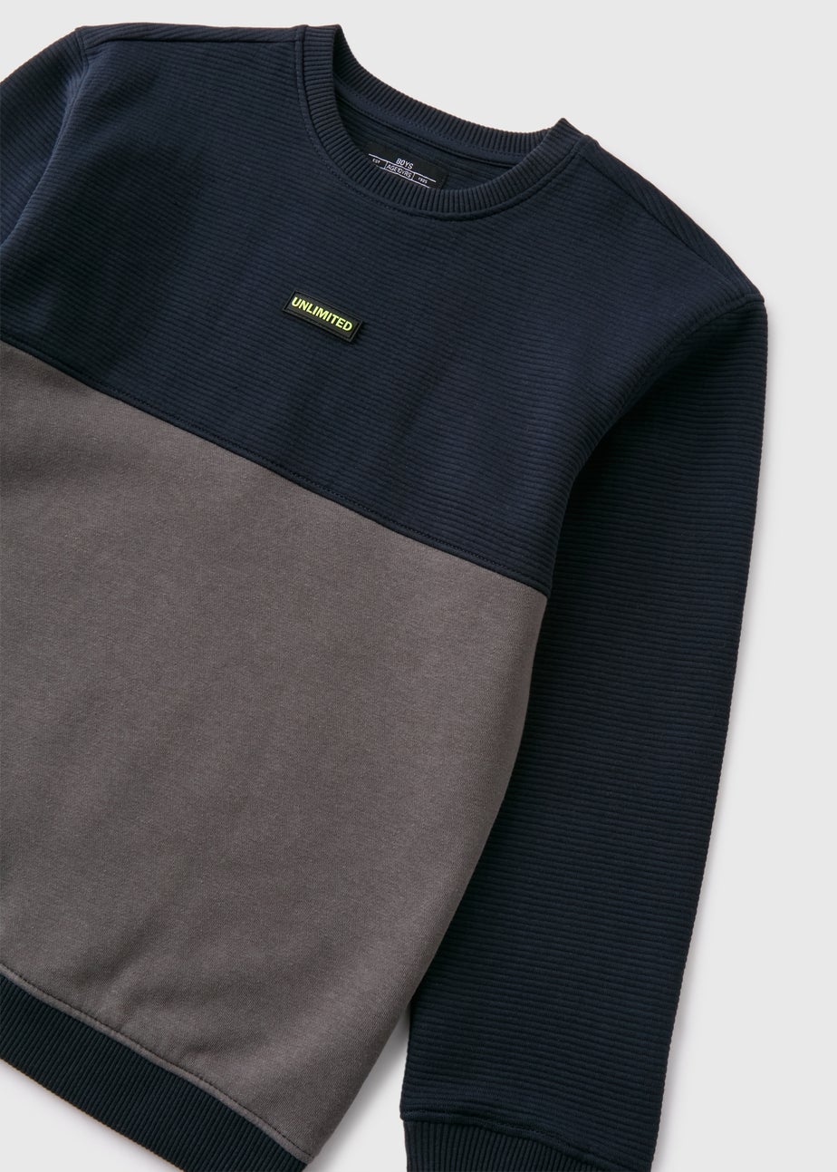 Boys Navy Unlimited Sweatshirt & Jogging Bottoms Set (7-15yrs)