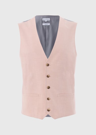 Taylor Wright Tropez Pink Waistcoat Matalan