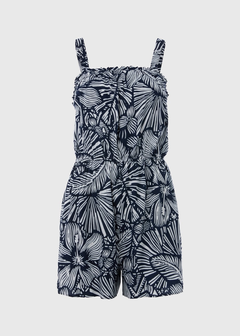 Navy Floral Playsuit