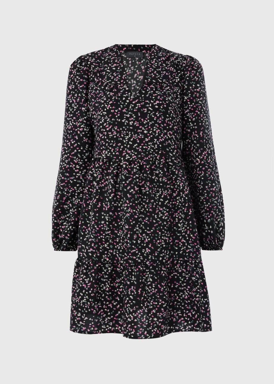 Black Confetti Smock Mini Dress