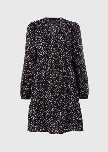 Black Confetti Smock Mini Dress