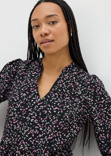 Black Confetti Smock Mini Dress