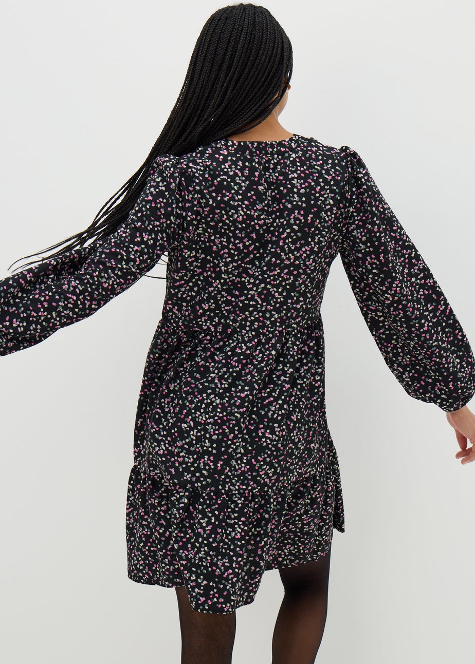 Black Confetti Smock Mini Dress