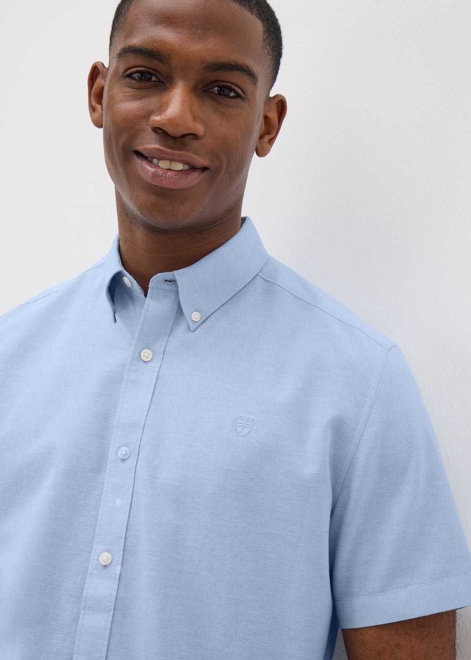 Blue Short Sleeve Oxford Shirt