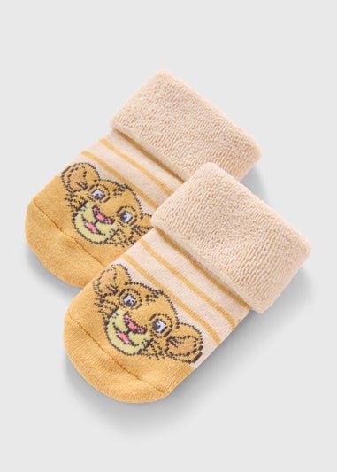 The Lion King Baby Yellow Simba Socks (Newborn-12mths)