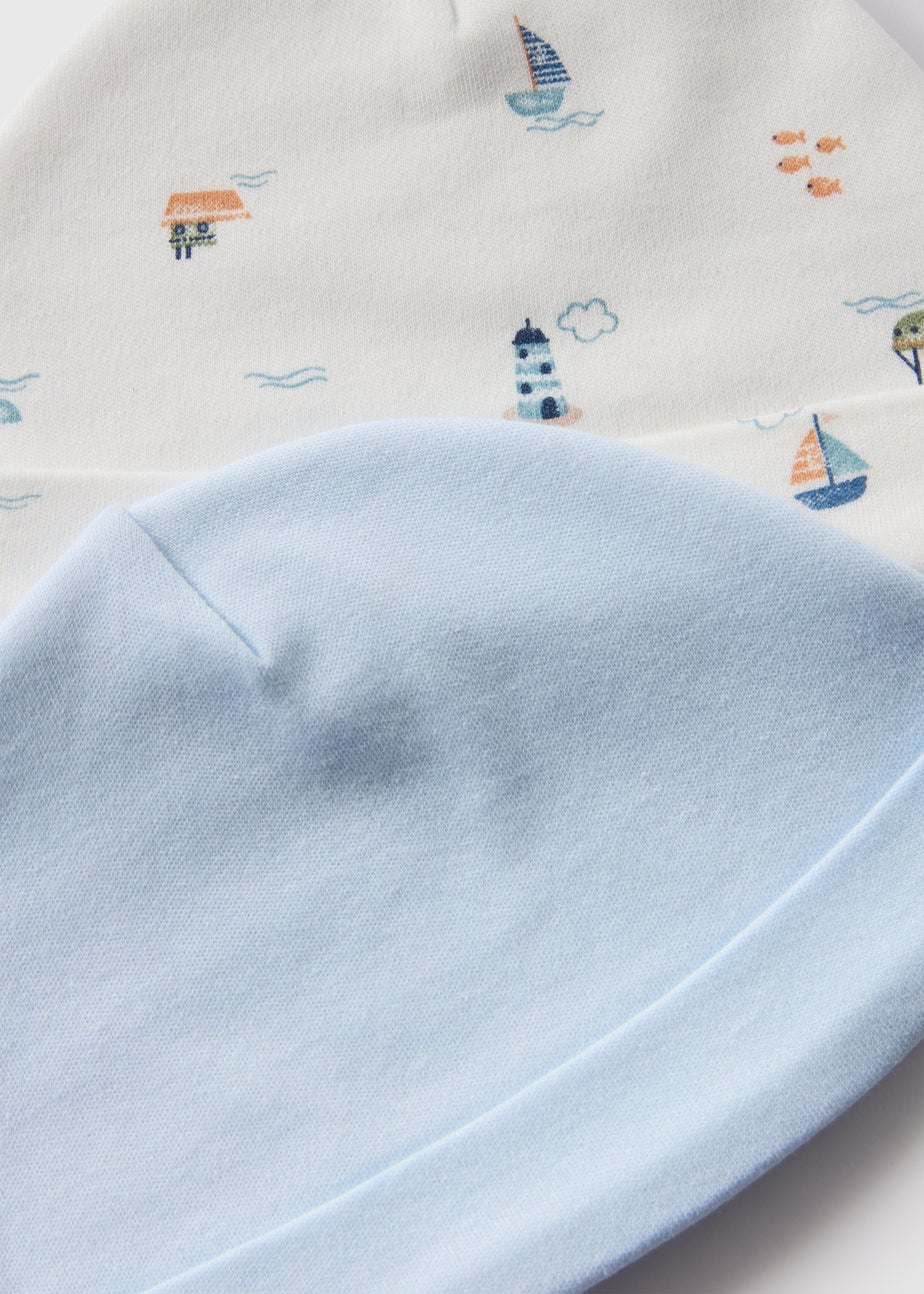 2 Pack Baby Blue Boat Hats