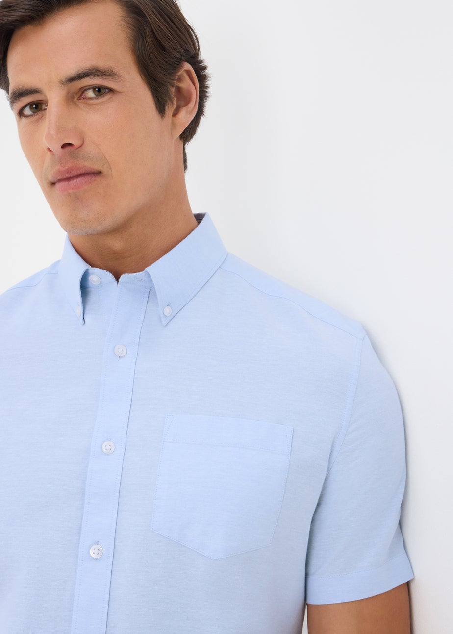 Blue Short Sleeve Oxford Shirt