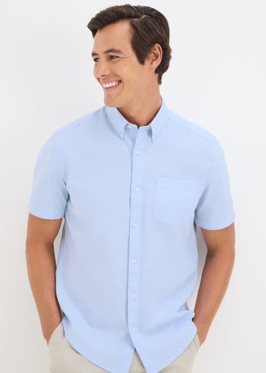 Blue Short Sleeve Oxford Shirt