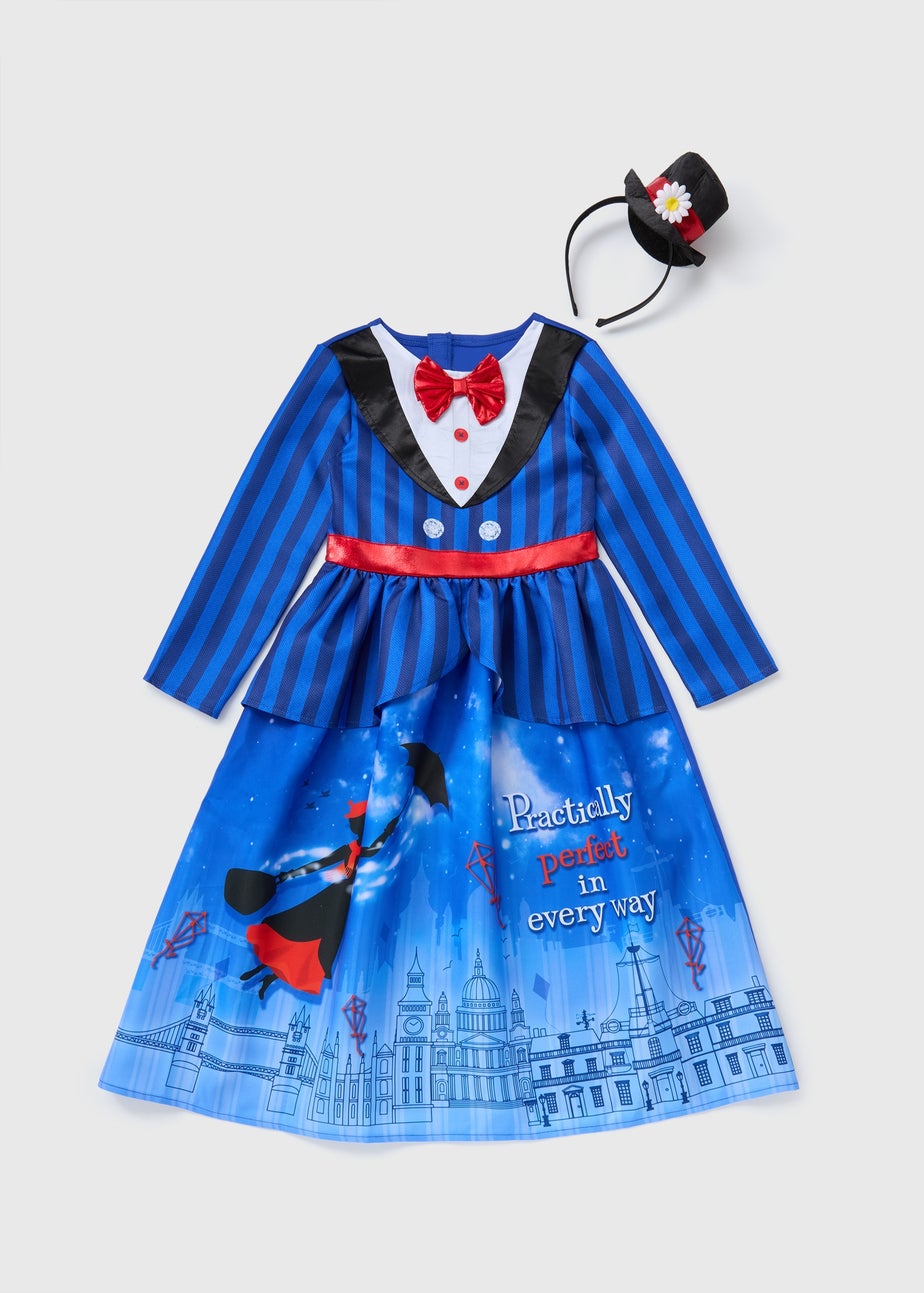 Mary Poppins Kids Blue Costume (3-10yrs)