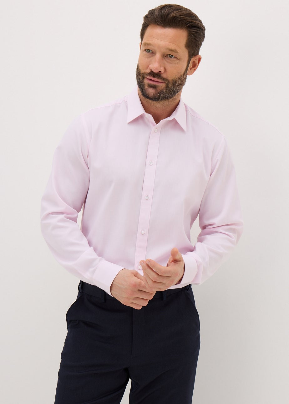 Taylor & Wright Pink Textured Regular Fit Shirt