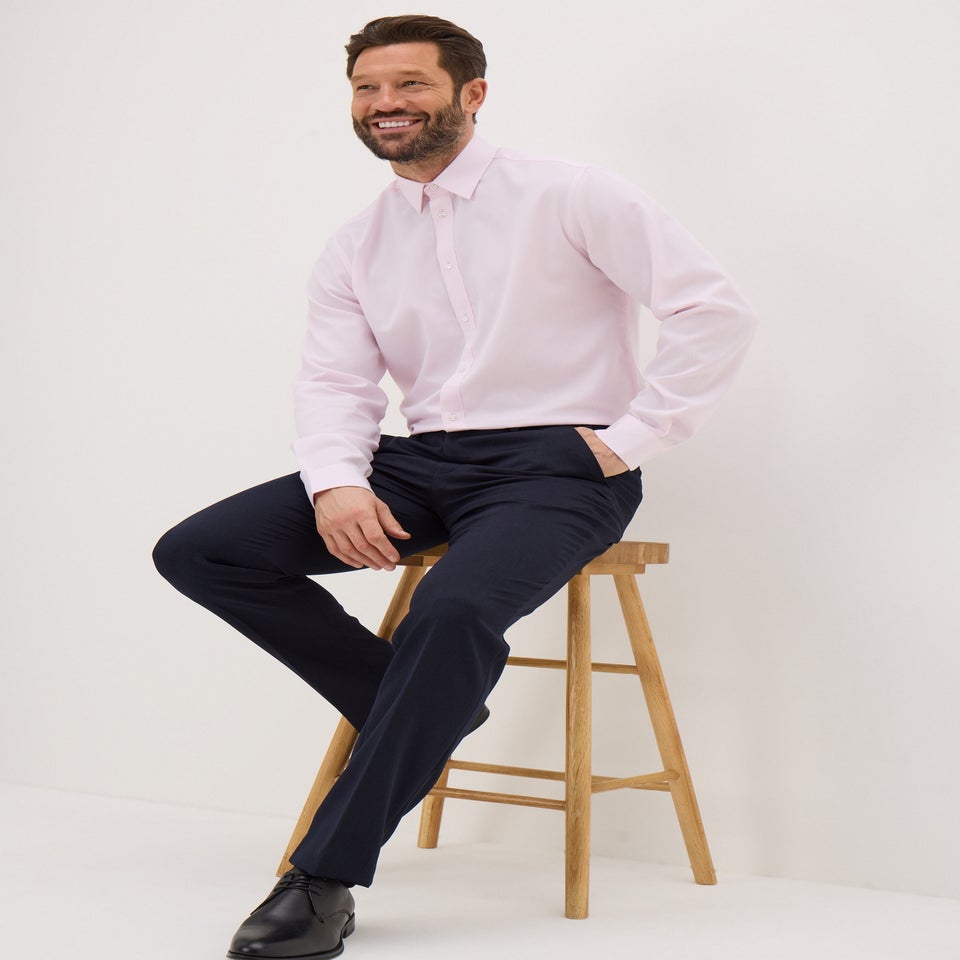 Taylor & Wright Pink Textured Regular Fit Shirt