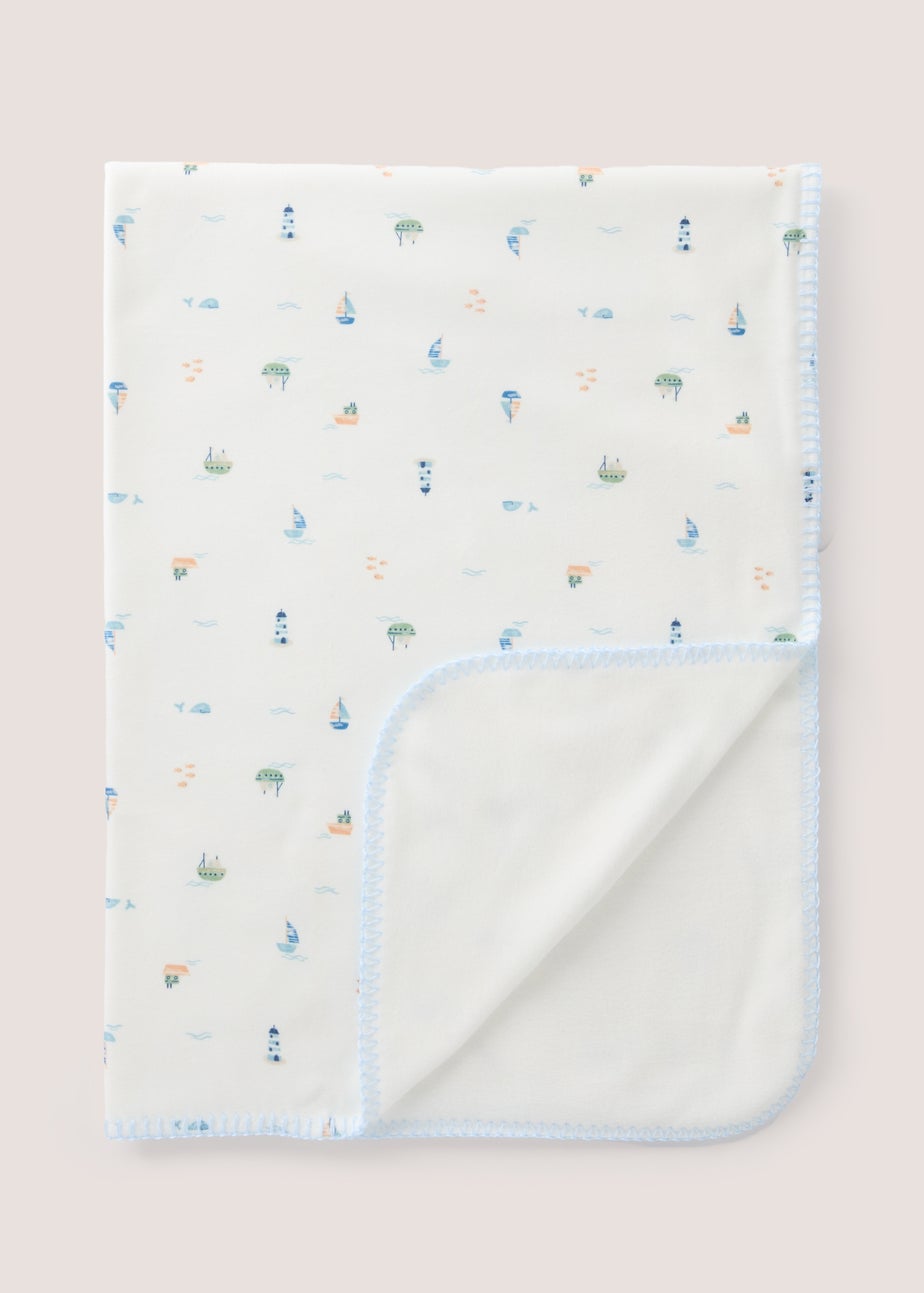 Baby White Boat Blanket