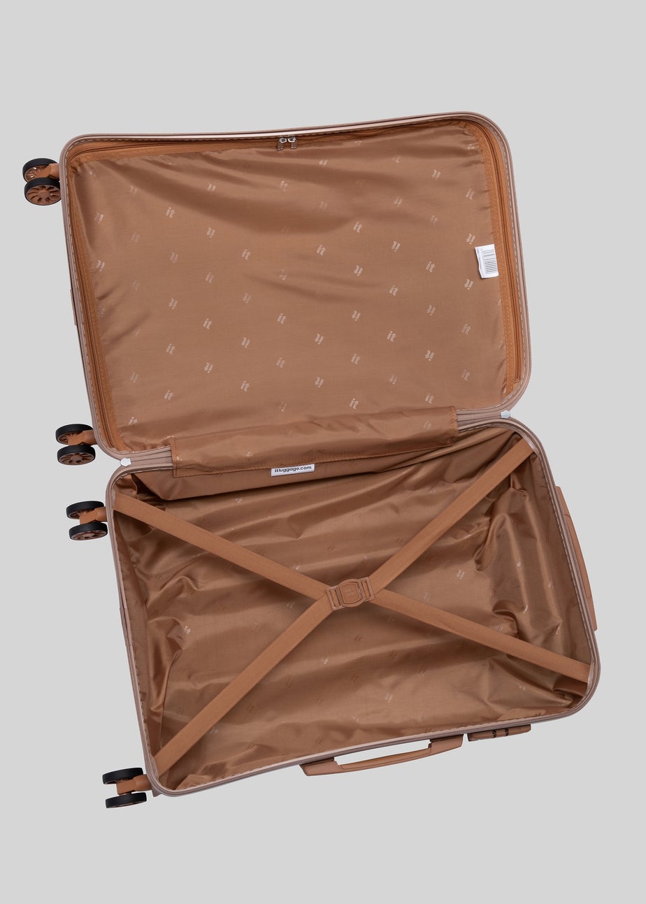 IT Luggage Brown Hardshell Suitcase