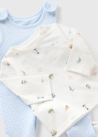 Baby Blue Boat Quilted Dungaree (Newborn-18mths)