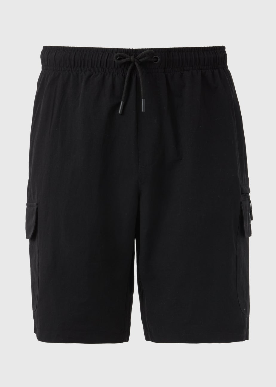 Black Tech Cargo Shorts