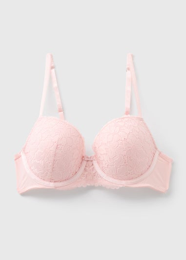 Pink Lace Detail Bra