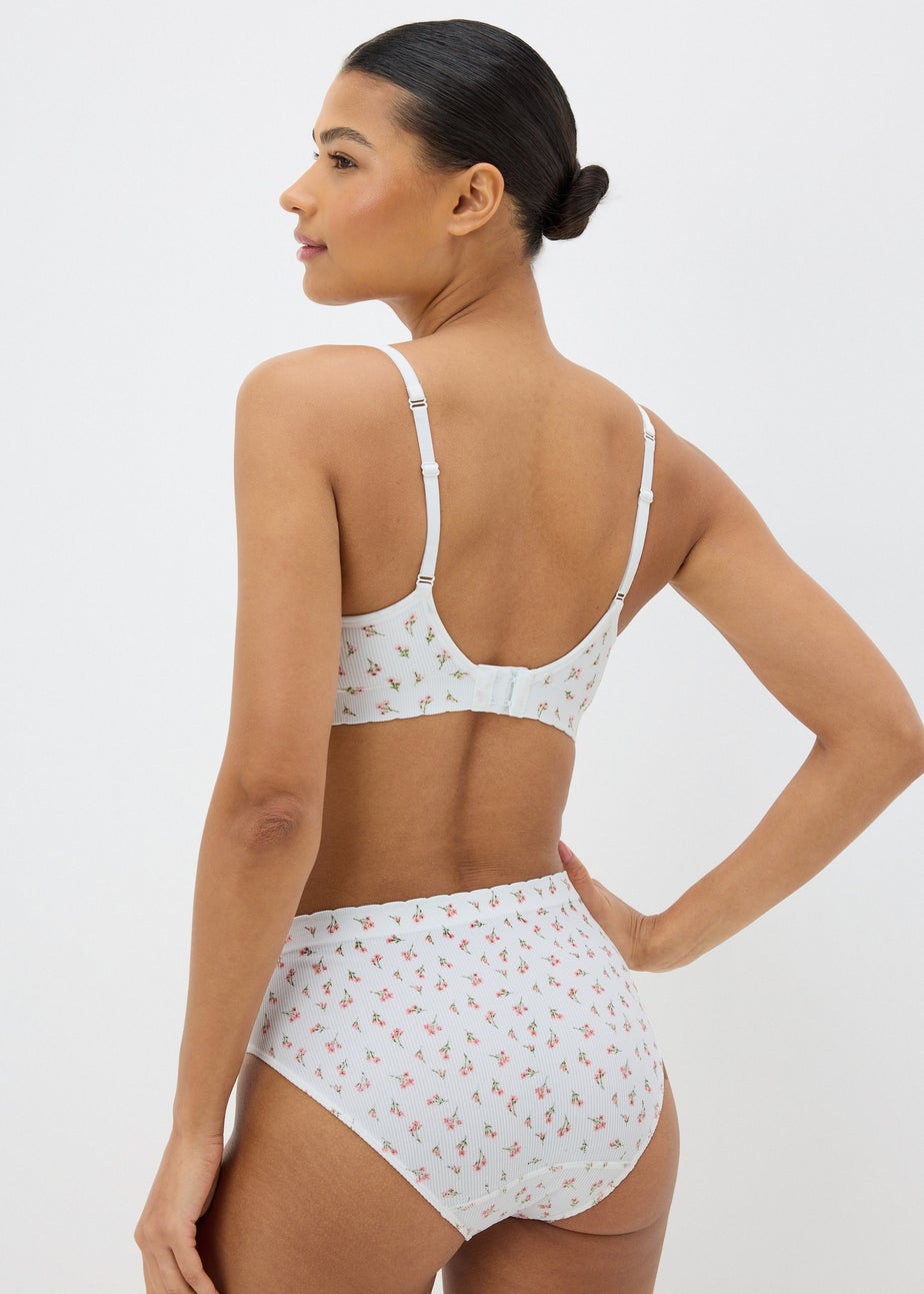 2 Pack Pink Floral Seamless Moulded Bras