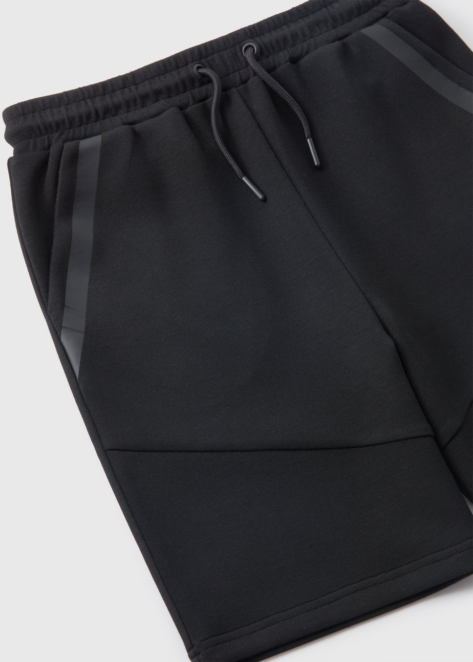 Boys Black Sports Jogger Shorts (7-15yrs)