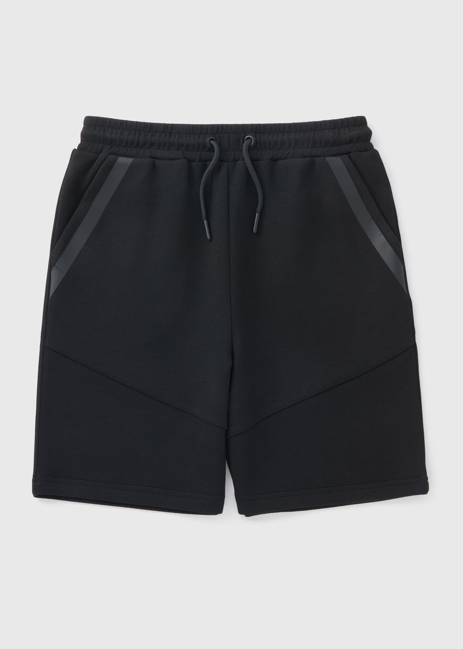 Boys Black Sports Jogger Shorts (7-15yrs)