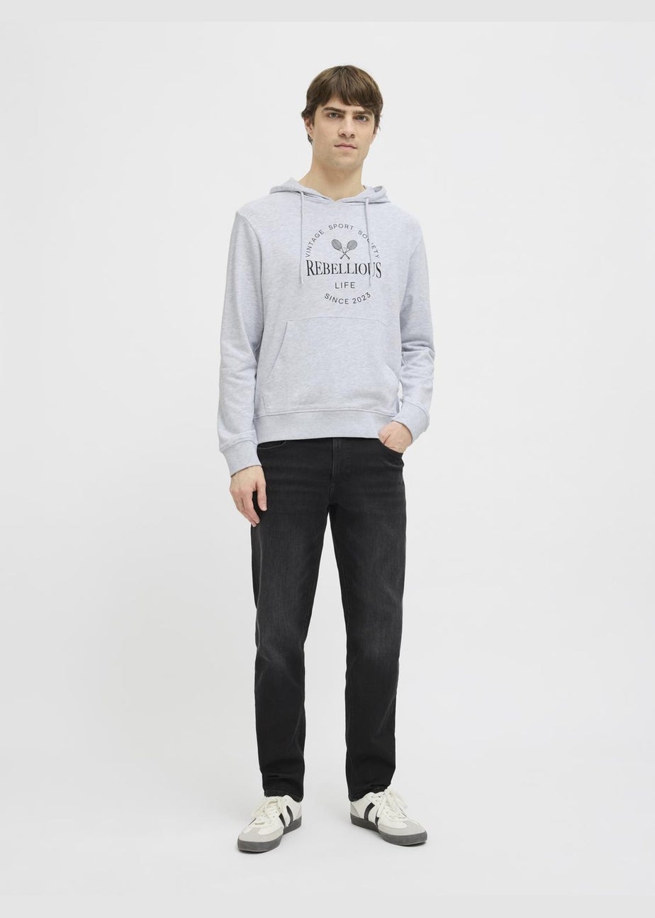 JJ Rebel Grey Tennis Slogan Hoodie