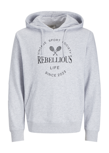JJ Rebel Grey Tennis Slogan Hoodie