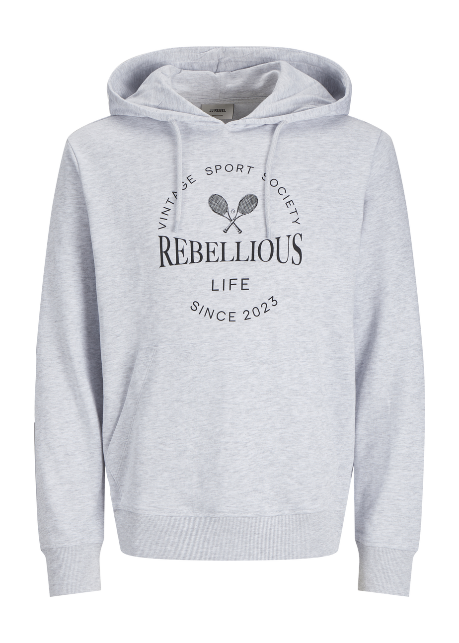 JJ Rebel Grey Tennis Slogan Hoodie