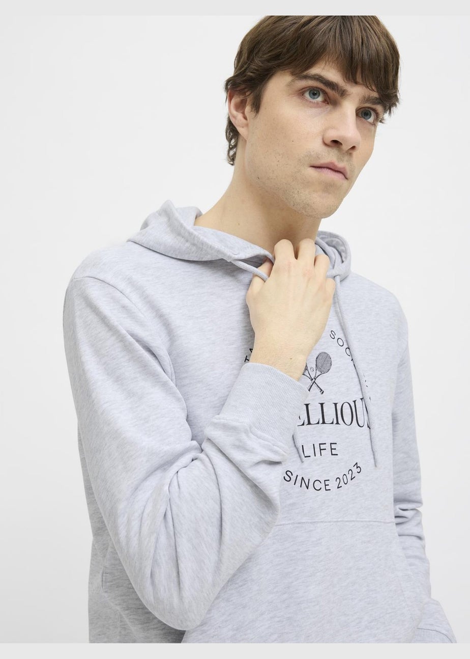 JJ Rebel Grey Tennis Slogan Hoodie