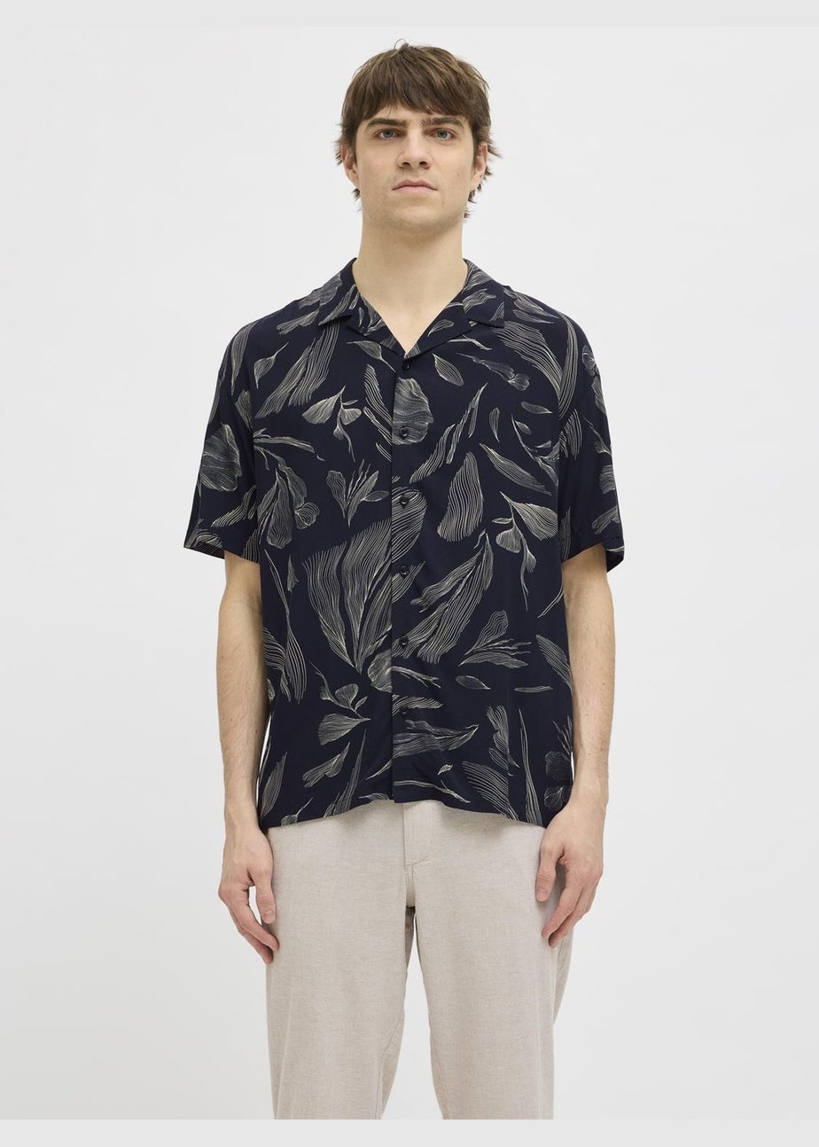JJ Rebel Navy Printed Resort Shirt